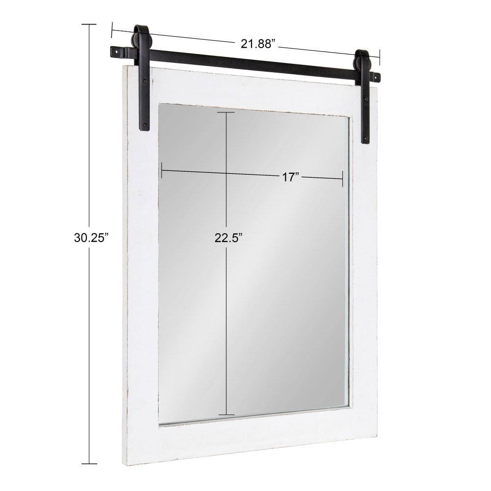 Cates Coastal White Rustic 22" x 30" Wood Frame Wall Mirror