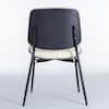 Noble House Nook Beige Modern PU Leather Upholstered Dining Chairs, Metal Tapered Legs, Set of 2 114705