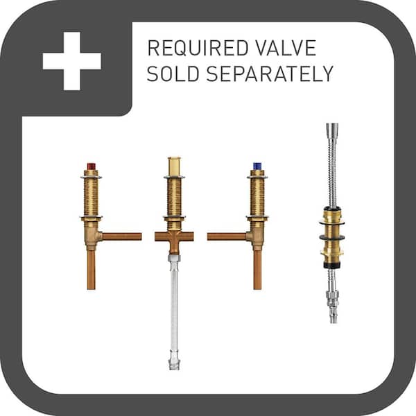 Colinet 2-Handle Deck-Mount Roman Tub Faucet Trim with Cross Handles Handshower and Valve Required in Brushed Nickel