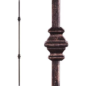 Versatile 44 in. x 0.5 in. Oil Rubbed Bronze Double Knuckle Solid Wrought Iron Baluster