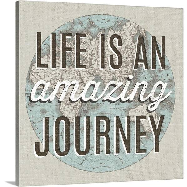 GreatBigCanvas French World Map Inspiration Amazing Journey By Great BIG Canvas Canvas Wall 