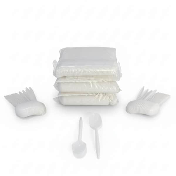 1000-piece Polypropylene Disposable Soup Spoon(Medium Weight), 10 Sleeves of 100 Soup Spoons