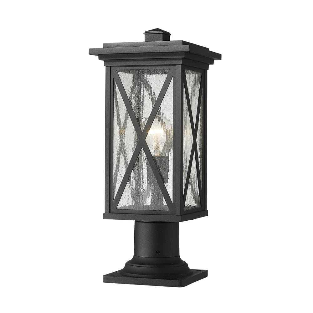 Brookside 18.5 in 1-Light Black Aluminum Hardwired Outdoor Weather Resistan