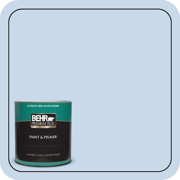 BEHR PREMIUM PLUS 1 qt. #MQ3-24 Celestial Light Semi-Gloss Enamel Exterior Paint & Primer