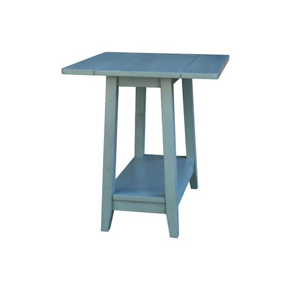 International Concepts 22 in. Antiqued Ocean Blue Square Dropleaf