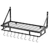 KES Matte Black 24 in. Wall Mount Rectangular Pot Rack for Kitchen with ...