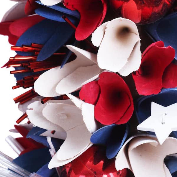 30 + feet of Vintage Swiss Red Blue and White Flowers Ribbon