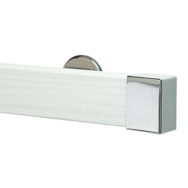 Kontur EVO Pro 72 in. Non-Adjustable 2 in. Single Traverse Curtain Rod in White with Chrome Endcap