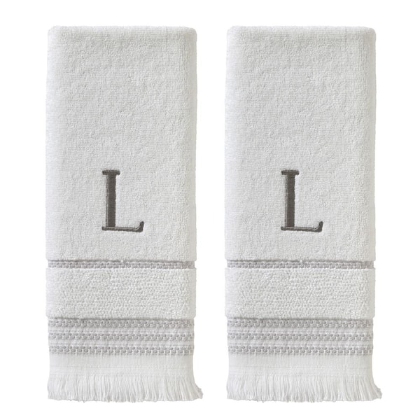 Decorative and Monogrammed Hand Towels for Bathroom Kitchen Makeup | Personalized Gift for Wedding-Bridal | Luxury Turkish Towel | Spa, Set of 2