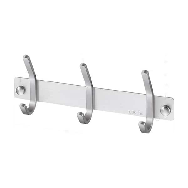 Unbranded Ian 8.7 in . J-Hook Robe/Towel Hook in Brushed Steel 16GS-36124