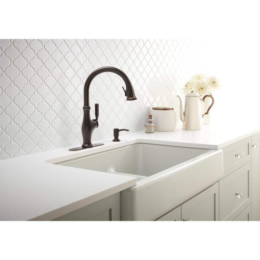 White Double Basin Cast Iron Farmhouse Kitchen Sink