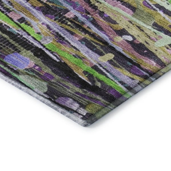 Mayfield Premium Machine Washable Abstract AMF2125 Green 10 ft. x 14 ft. Area Rug