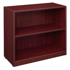 Magons 30 in. Mahogany Wood 1-shelf Accent Bookcase with Adjustable Shelves