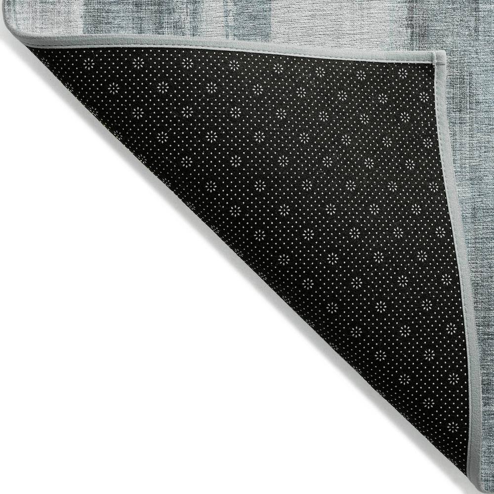 Teal Rectangular Machine Washable Stain-Resistant Rug