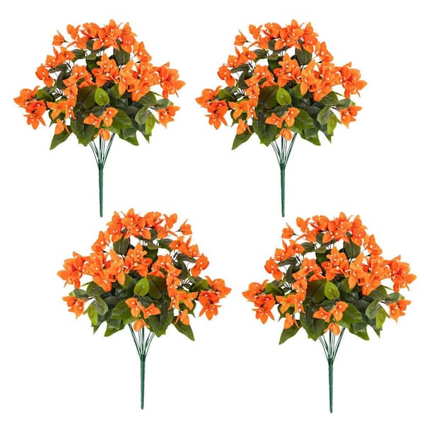19 in. UV Resistant Artificial Bougainvillea Bush (Indoor/Outdoor) - (Set of 4)