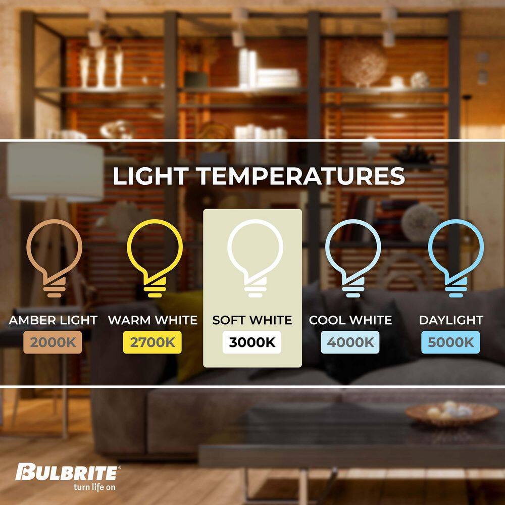 Set of 2 Clear G25 Dimmable LED Light Bulbs
