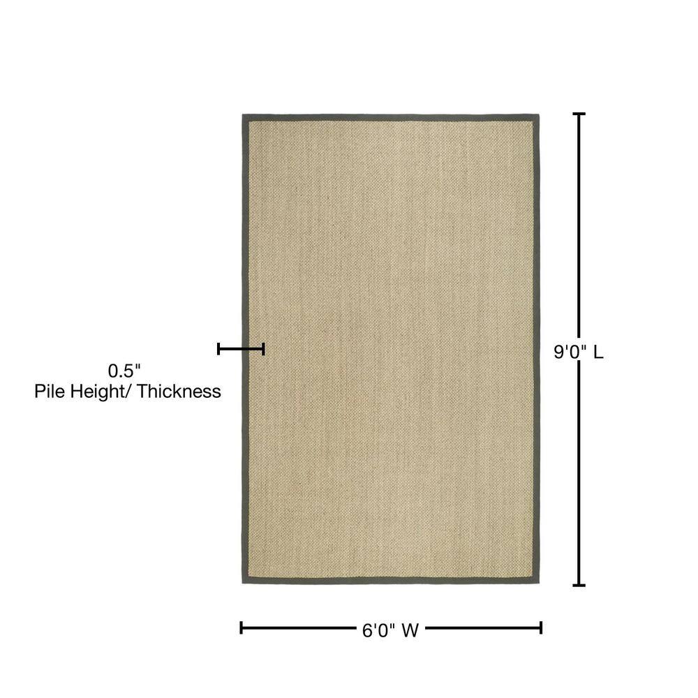 Marble Grey 6' x 9' Natural Fiber Area Rug