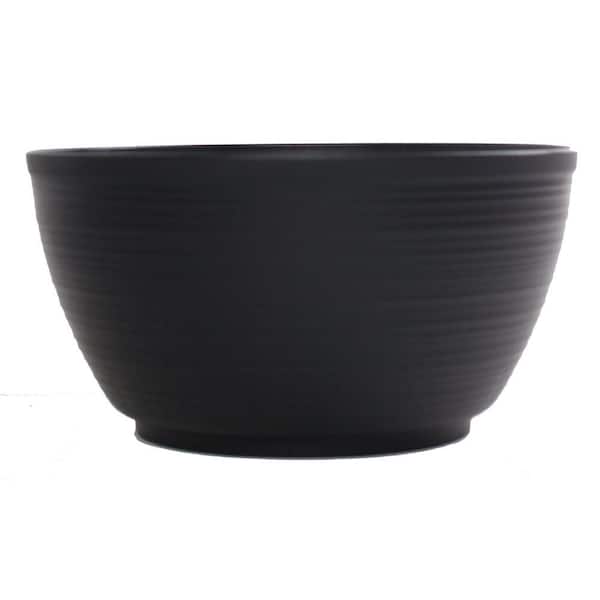 Bloem 15 in. Black Plastic Dura Cotta Plant Bowl (6-Pack)