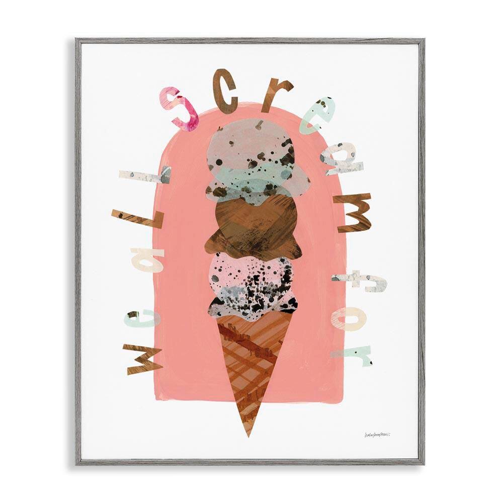 All Scream for Ice Cream by Haley Knighten Gray Framed Food Giclee Art Print 30 in. x 24 in. price history on PriceWatchPro