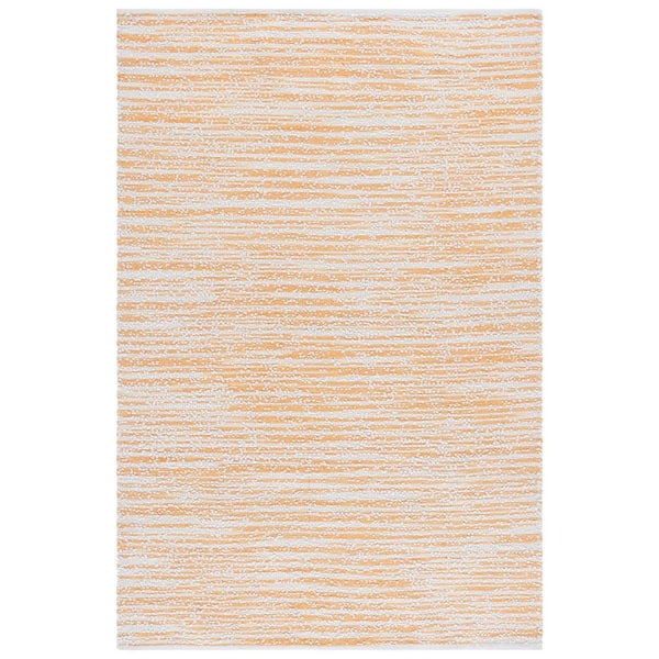 Renewal 6 ft. x 9 ft. Orange/Ivory Abstract Striped Area Rug