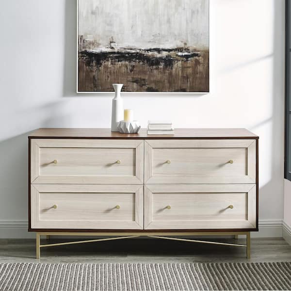 Dark wood and white dresser discount