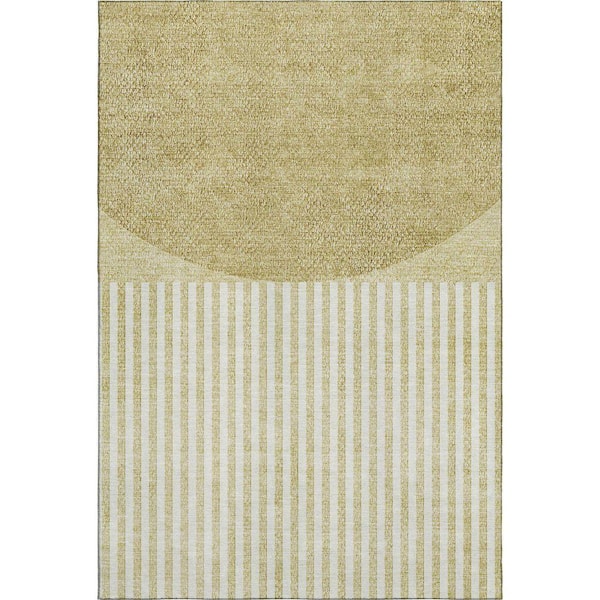 Mayfield Premium Machine Washable Abstract AMF2134 Wheat 10 ft. x 14 ft. Area Rug