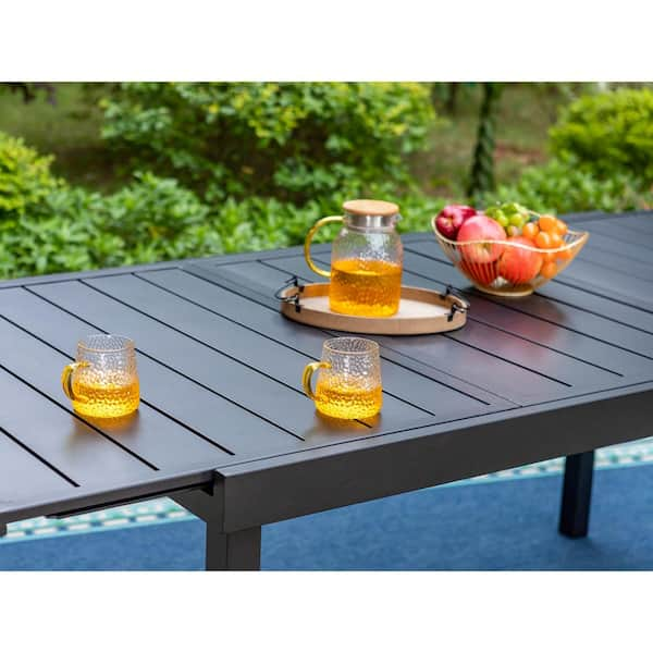 expandable metal outdoor dining table