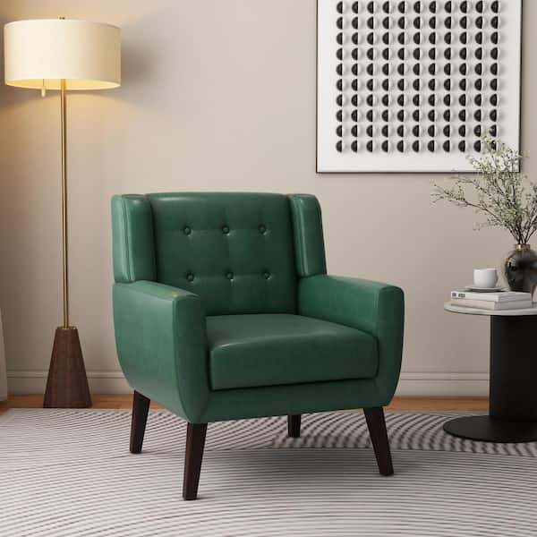 Uixe Green PU Leather Upholstery Arm Chair (Set of 1) SF0003-P-GN