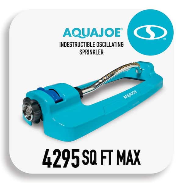 AQUA JOE 4295 sq. ft. Indestructible Metal Base Oscillating Sprinkler