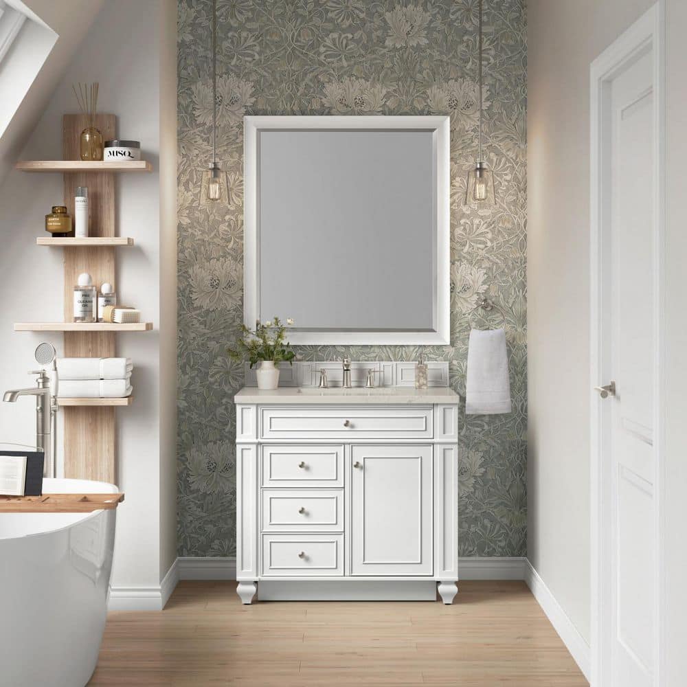 Bristol 36.0 in. Single Bath Vanity in Bright White with Siberian Quartz Top price history on PriceWatchPro