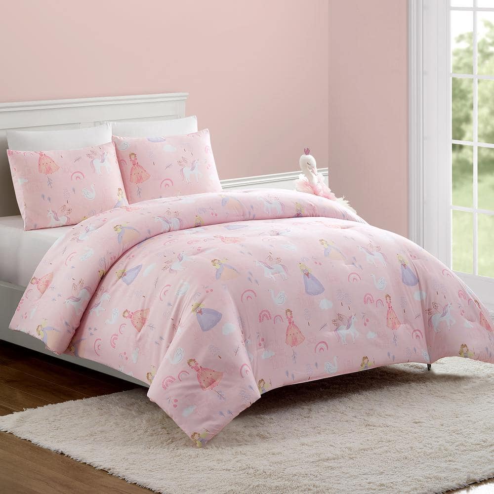 Fairytale Princess Pink Microfiber Full Comforter Set