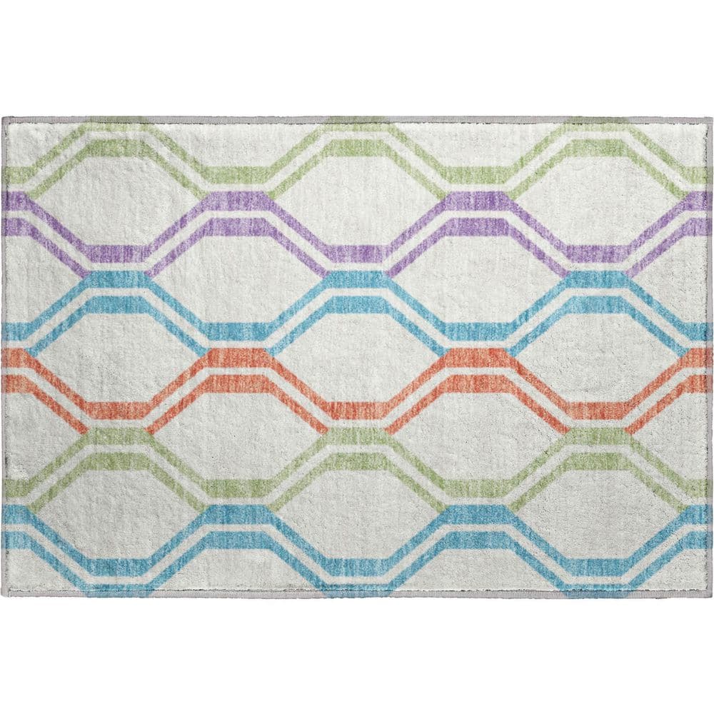 Mayfield Premium Machine Washable Abstract AMF2326 Pearl 2 ft. x 3 ft. Accent Rug price history on PriceWatchPro