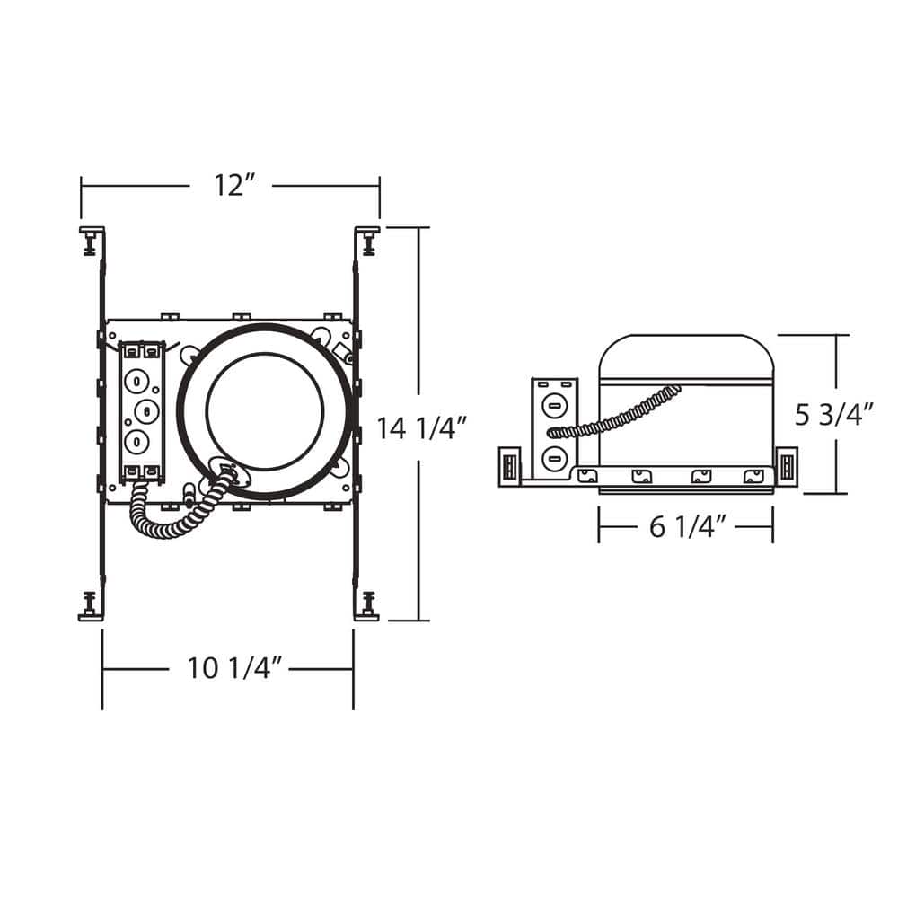 4'' Metal Recessed Lighting Housing for New Construction