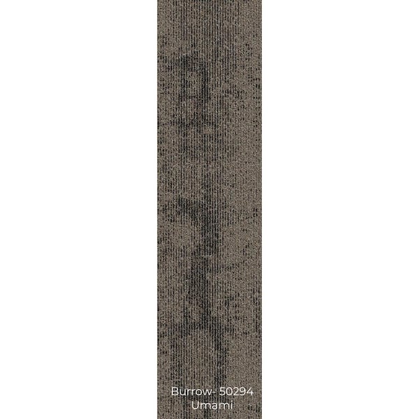 TrafficMaster Burrow Brown Residential/Commercial 9.84 in. x 39.37 Peel and Stick Carpet Tile (8 Tiles/Case)21.53 sq. ft.