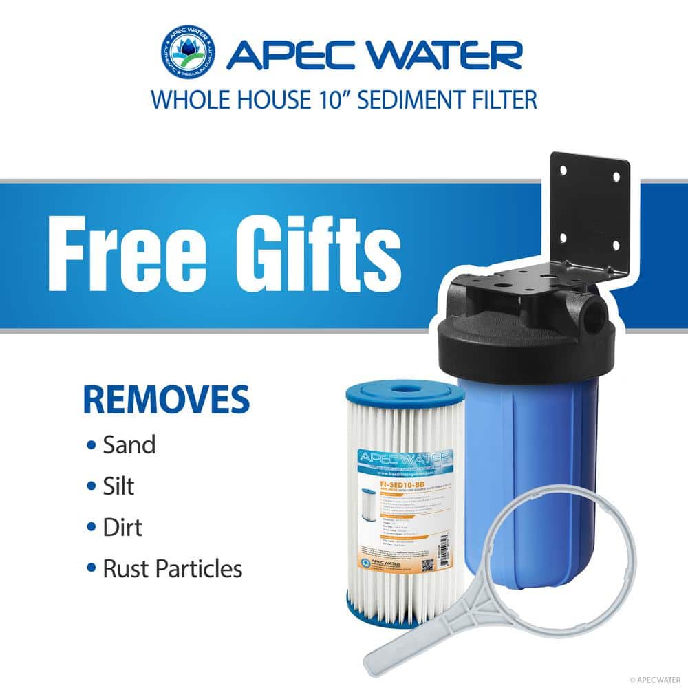 APEC 53" Stainless Steel Whole House Water Filter System