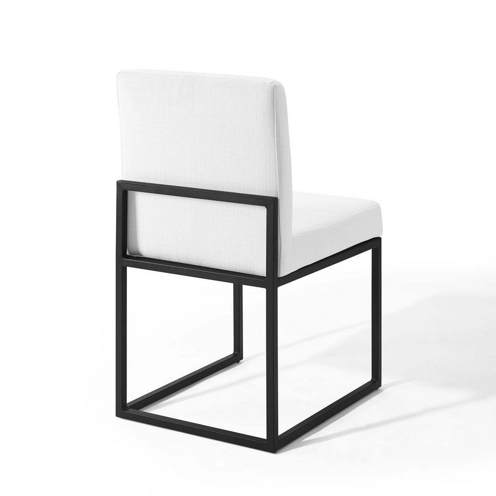 Black and White Channel Tufted Upholstered Dining Chair