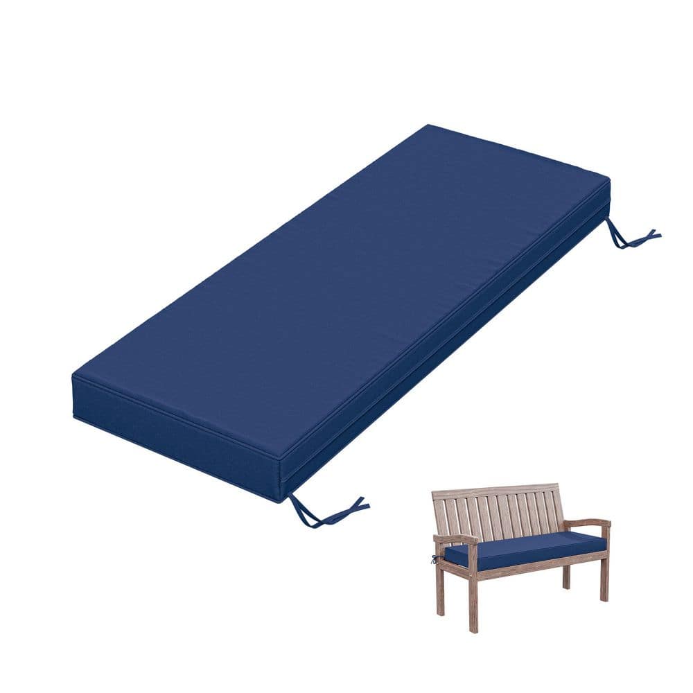 48 x 18 x 3.5 in. Outdoor Swing Cushion, Waterproof Patio Bench Pad with Straps Blue price history on PriceWatchPro