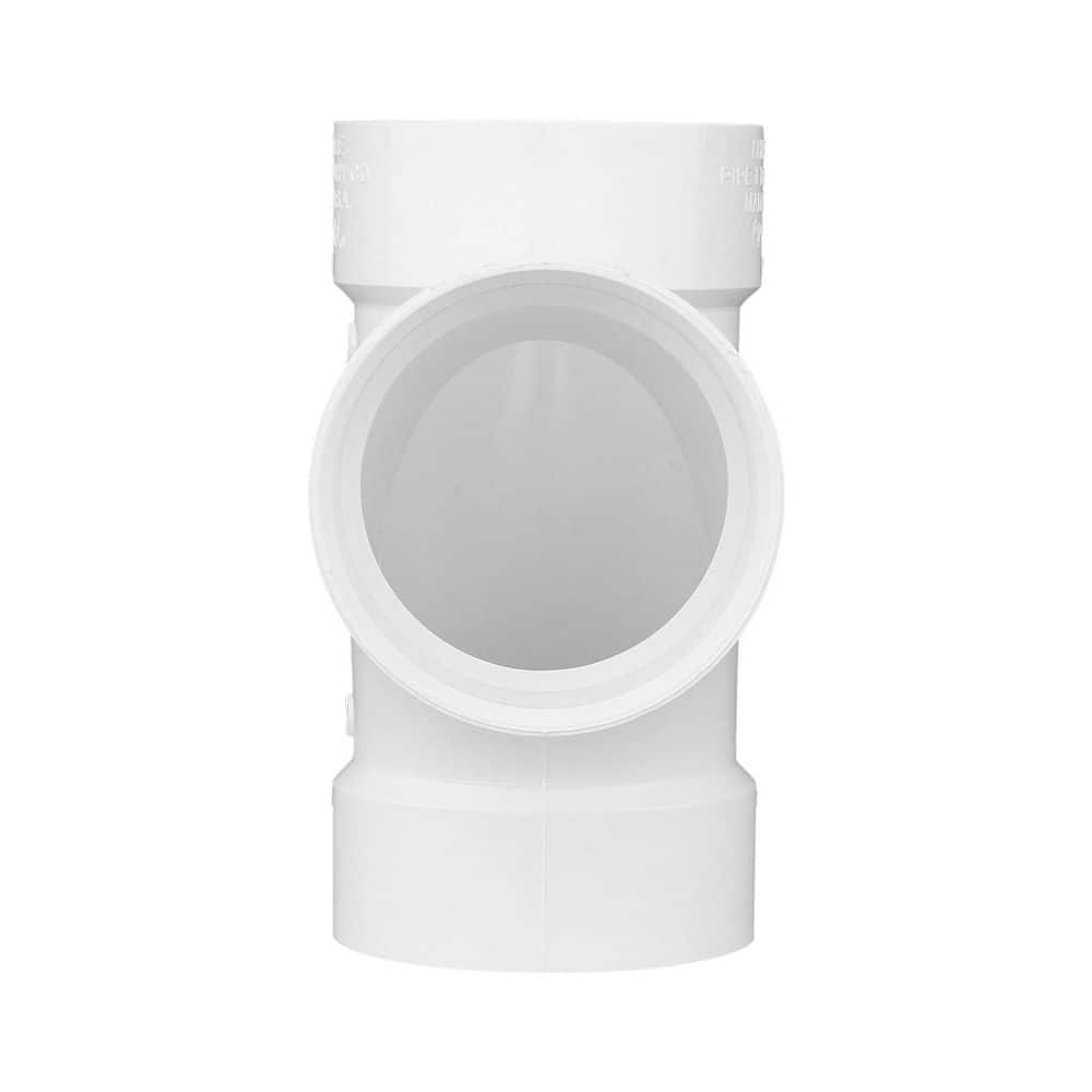 White PVC Schedule 40 Sanitary Tee for DWV Applications