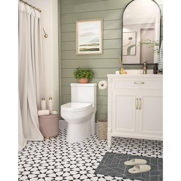 Liberty 12 in. Rough In 1-Piece 1.1/1.6 GPF Dual Flush Compact Round Toilet in White Soft Close Seat Included