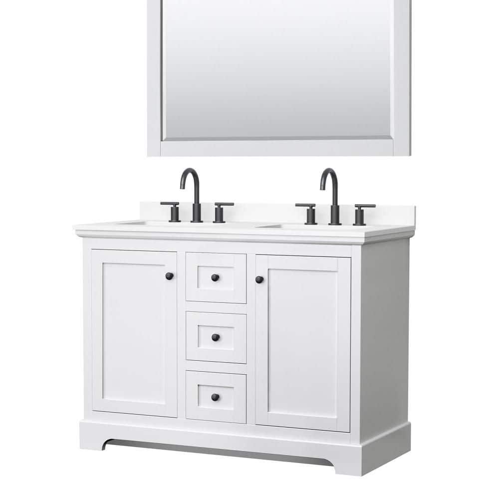 Avery 48 in. Double Freestanding White Bath Vanity with Top price history on PriceWatchPro