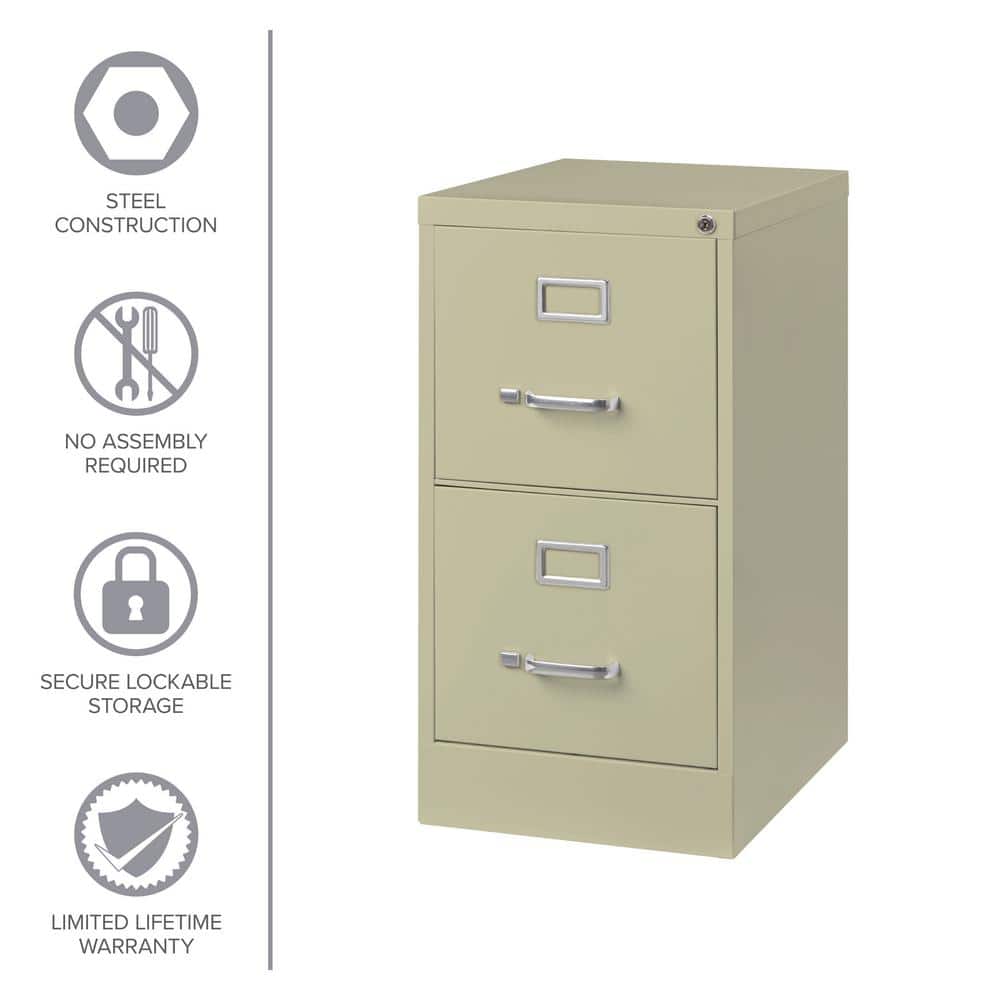 Putty 28" Vertical 2-Drawer Lockable File Cabinet
