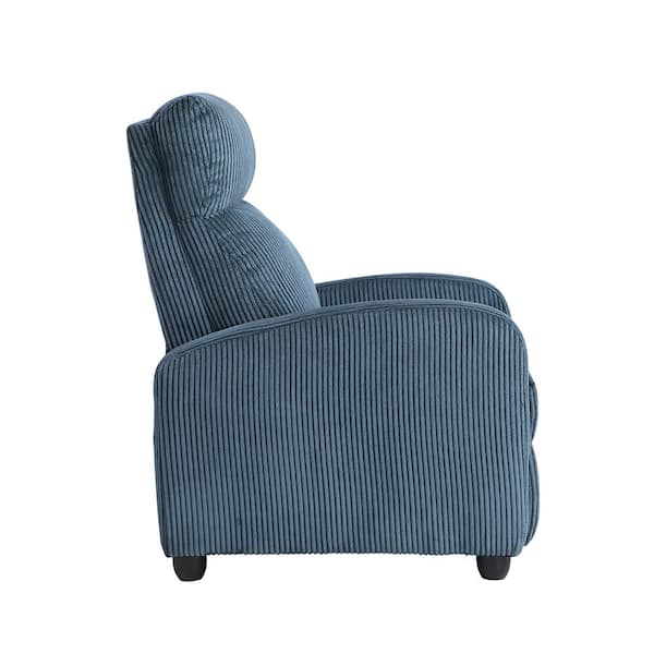Lazzara Guthrie Midnight Blue Corduroy Manual Push Back Recliner