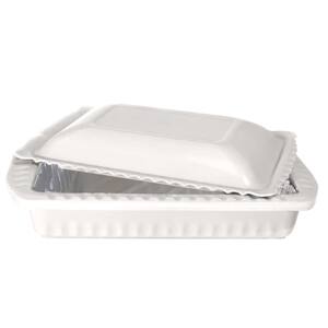 10.5 in. W x 3 in H. x 16 in. D White Polystyrene Container for Foil Pans Serving Tray