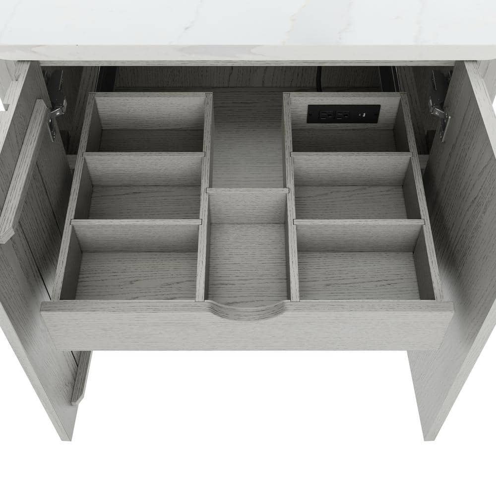 Blakely 60-Inch Gray Oak Double Bathroom Vanity Base