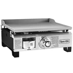 Portable 18,000 BTU Liquid Propane Gas Griddle Grill in Stainless Steel