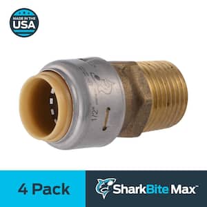 Max 1/2 in. Push-to-Connect x MIP Brass Adapter Fitting Pro Pack (4-Pack)