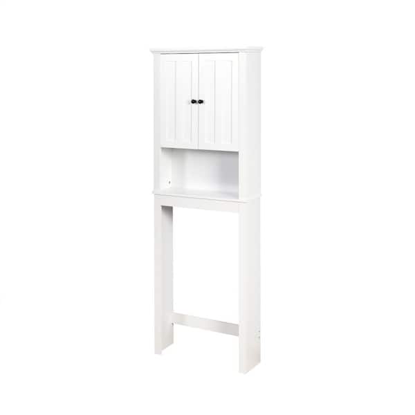 Bathroom Wooden Storage Cabinet Over The Toilet Space Saver with Adjustable Shelf 23.62 x 7.72 x 67.32 inch