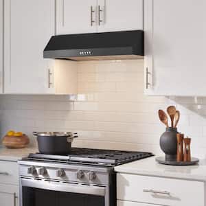 Sarela 30 in. W x 7 in. H 500CFM Convertible Under Cabinet Range Hood in Black with LED Lights and Filter