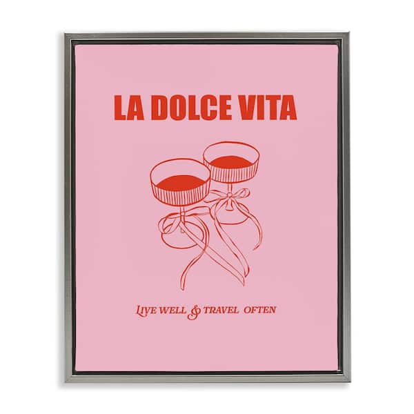 Stupell Industries Live Well and Travel Often by House of Lulu Gray Floater Frame Food Graphic Art Print 31 in. x 25 in.