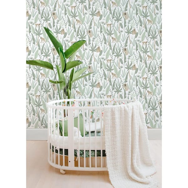 Pink Kiki Monkeys Matte Paper Non-Pasted Wallpaper Roll